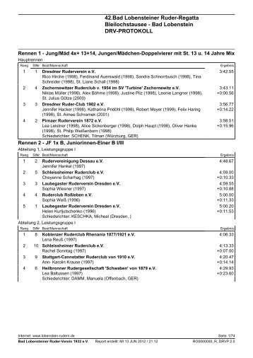 Bad Lobenstein DRV-PROTOKOLL - Lobensteiner Ruder-Verein ...