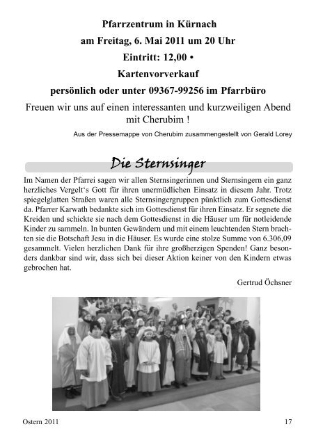 Kirchenspatz - Pfarrgemeinde St. Michael Kürnach