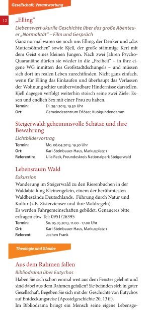 Evangelisches Bildungswerk Bamberg Oktober ... - ebw Bamberg