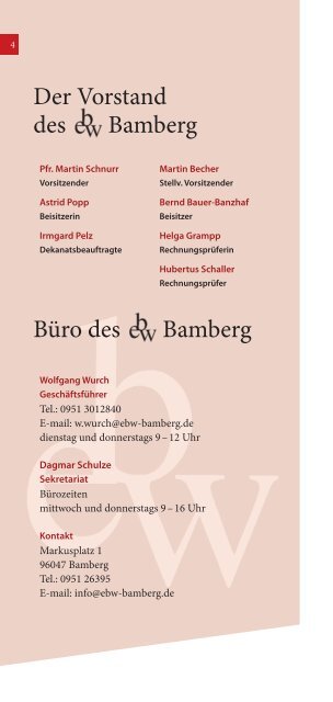 Evangelisches Bildungswerk Bamberg Oktober ... - ebw Bamberg