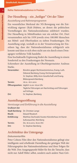 Evangelisches Bildungswerk Bamberg Oktober ... - ebw Bamberg