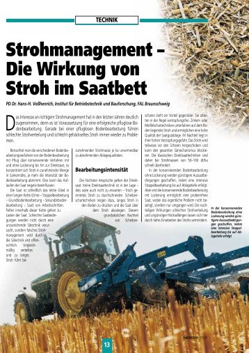 13 Strohmanagement Ã¢ÂÂ Die Wirkung von  Stroh im Saatbett - DSV