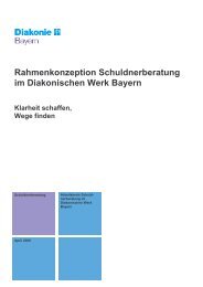 Rahmenkonzeption Schuldnerberatung im Diakonischen Werk Bayern