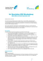 10. Newsletter KOJ Werdenberg Mitte März bis Ende September 2011
