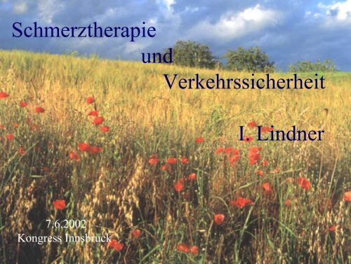 Schmerztherapie und Verkehrssicherheit I. Lindner