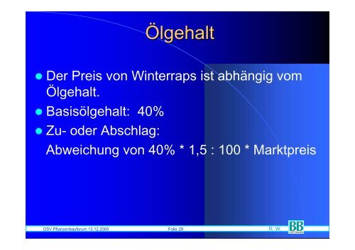 Rentabilität des Winterrapses - DSV