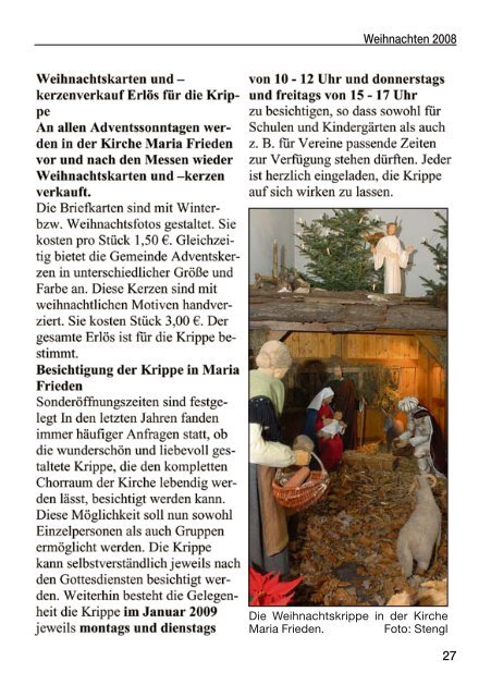 Weihnachtspfarrbrief 2008 - Pfarramt St. Christophorus