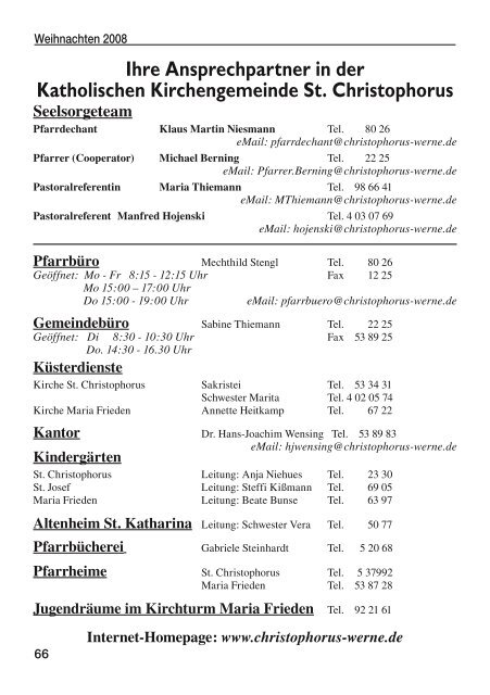 Weihnachtspfarrbrief 2008 - Pfarramt St. Christophorus