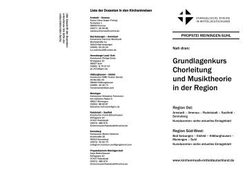 Grundlagenkurs Chorleitung / Musiktheorie Faltblatt