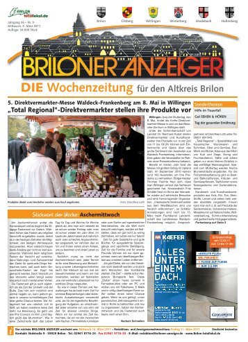 Nachrichten aus - Briloner Anzeiger
