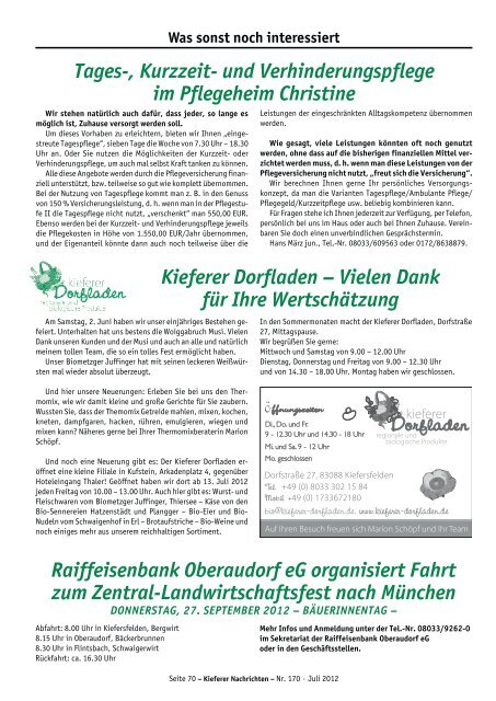 Kieferer Nachrichten - Kiefersfelden