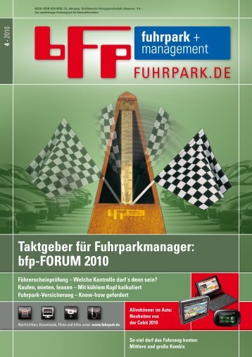 Taktgeber für Fuhrparkmanager: bfp-FORUM 2010 - fuhrpark.de