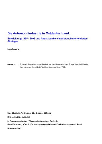 3 Die Automobilindustrie in Ostdeutschland - Otto Brenner Shop