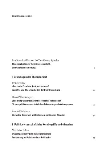 1 Grundlagen der Theoriearbeit 2 Politikwissenschaftliche ... - Facultas