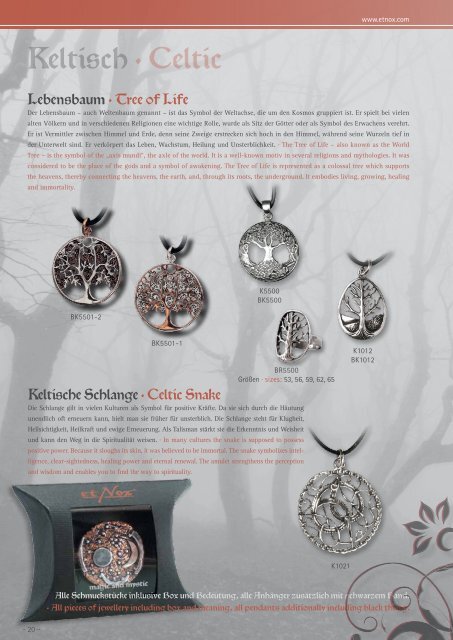 etNox-Katalog 2012 (D/E) - ECHT Schmuck & Design