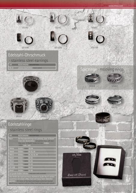 etNox-Katalog 2012 (D/E) - ECHT Schmuck & Design