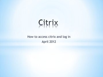 Citrix Access - Florida Department of Juvenile Justice