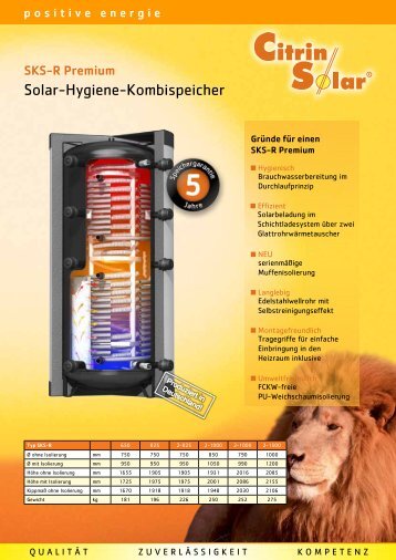 SKS-R Premium Solar-Hygiene-Kombispeicher - CitrinSolar