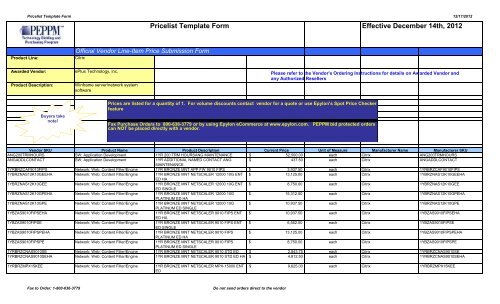 Current Price List (PDF) - Peppm