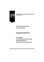 Die Psychoanalytische Psychotherapie Argumentarium ... - EFPP