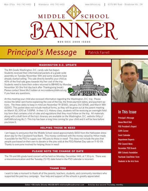 Principal's Message - Brecksville-Broadview Heights City Schools