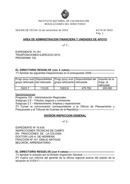 area de administracion financiera y unidades de apoyo - Instituto ...