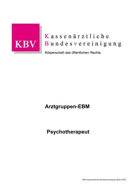 Arztgruppen-EBM Psychotherapeut