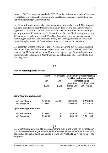 NIEDERSCHRIFT (S. 26-34) - in der Gemeinde Echzell