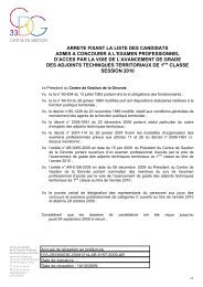 arrete fixant la liste des cdts admis a concourir - Centre ...