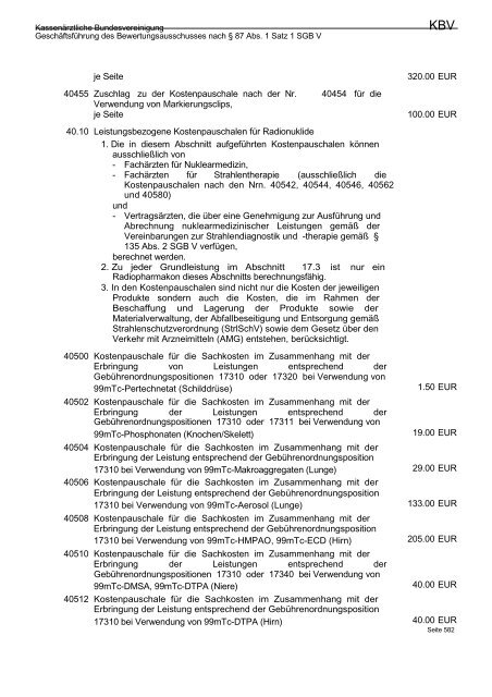 V Kostenpauschalen (BMÄ und E-GO) - VRNZ