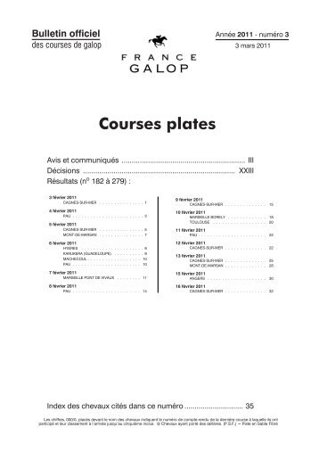 Courses plates - France Galop