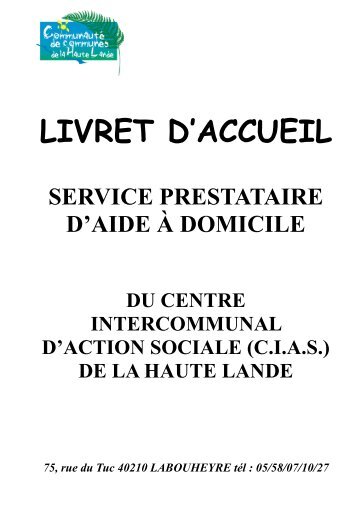 LIVRET D'ACCUEIL - Communauté de communes de la Haute Lande