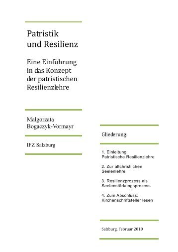 Patristik und Resilienz - IFZ-Salzburg