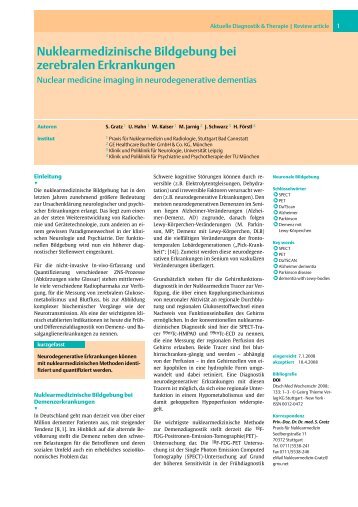 DatScan, IBZM und Hirndurchblutungsszintigraphie DMW 2008