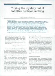 Taking the mystery out of intuitive decision making