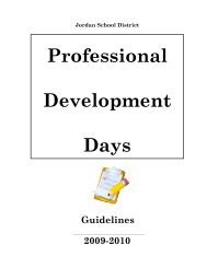 Professional Development Days Guidelines - Jordan School District