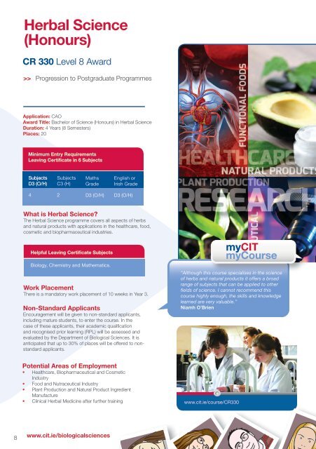 biological sciences @cit - Cork Institute of Technology