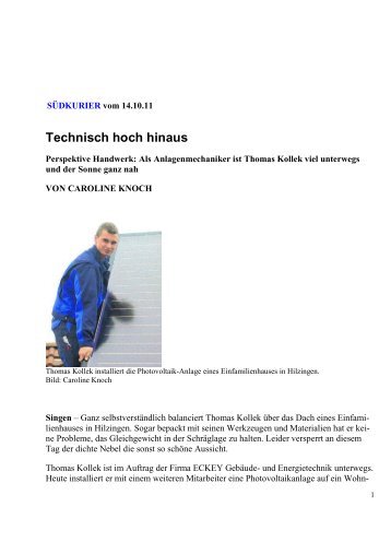 Technisch hoch hinaus - Eckey