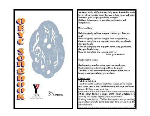 Song Book For Programming Early Years