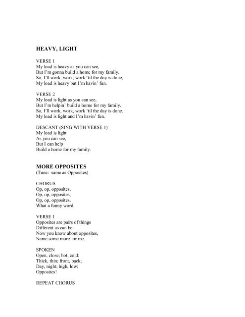 The opposites lyrics