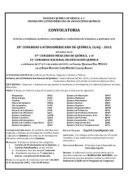 Convocatoria CLAQ 2012 - Sociedad Química de México