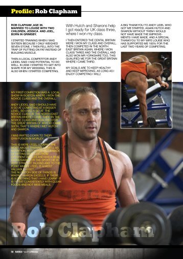Profile:Rob Clapham - NABBA Health and Fitness Magazine