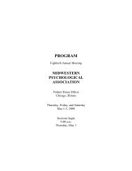 PROGRAM - Midwestern Psychological Association