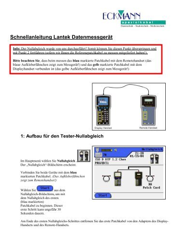 Lantek Schnellanleitung - bei Eckmann-Spezialkabel.de