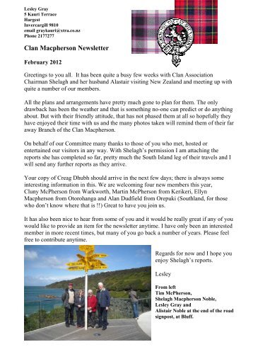 Clan Macpherson Newsletter - Clan Macpherson Association