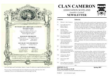 CLAN CAMERON - The Clan Cameron Association Scotland.