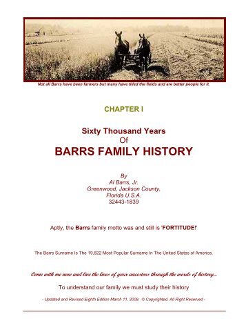 sixty thousand years of barrs family history chapter