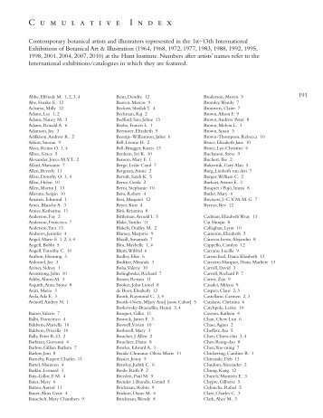 C umulative I ndex - Hunt Institute for Botanical Documentation