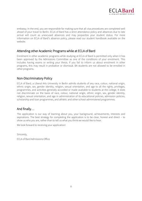 APPLICATION GUIDELINES - European College of Liberal Arts, Berlin