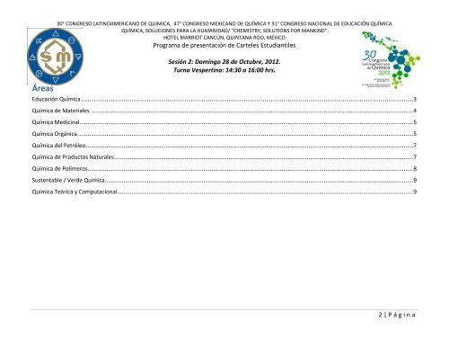 Programa de Trabajos - Sociedad Química de México